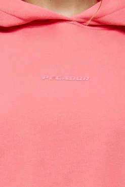 Pegador Hoodies|Salita Oversized Cropped Hoodie Vintage Washed Strawberry Gum