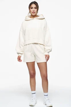 Pegador Hoodies|Salita Oversized Cropped Hoodie Vintage Washed Unbleached Gum