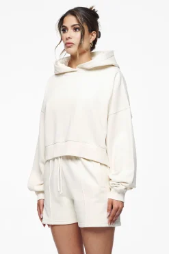 Pegador Hoodies|Salita Oversized Cropped Hoodie Vintage Washed Unbleached Gum