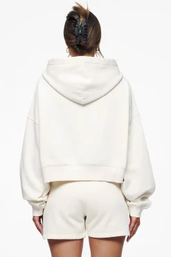 Pegador Hoodies|Salita Oversized Cropped Hoodie Vintage Washed Unbleached Gum