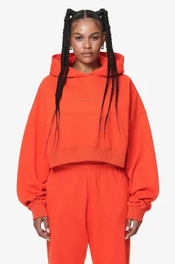 Pegador Hoodies|Salita Oversized Cropped Hoodie Washed Signal Red Gum