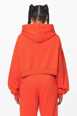 Pegador Hoodies|Salita Oversized Cropped Hoodie Washed Signal Red Gum