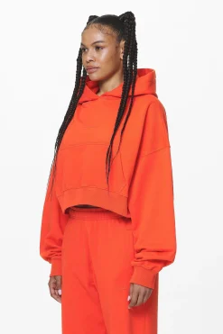 Pegador Hoodies|Salita Oversized Cropped Hoodie Washed Signal Red Gum