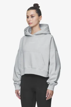 Pegador Hoodies|Salita Oversized Cropped Hoodie White Gum Washed sky grey