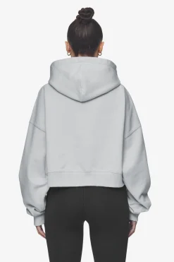 Pegador Hoodies|Salita Oversized Cropped Hoodie White Gum Washed sky grey