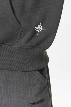 Pegador Hoodies|Zip Hoodies|Sanit Oversized Sweat Jacket Washed Volcano Grey