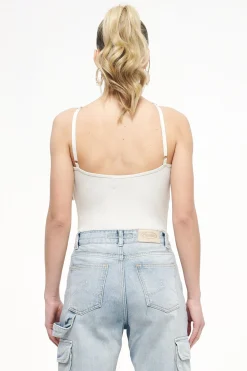 Pegador Bodysuits|Santos Rib Neckholder Bodysuit Vintage Washed Angels Cream