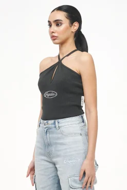 Pegador Bodysuits|Santos Rib Neckholder Bodysuit Vintage Washed Iron Grey