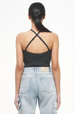 Pegador Bodysuits|Santos Rib Neckholder Bodysuit Vintage Washed Iron Grey