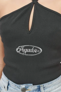 Pegador Bodysuits|Santos Rib Neckholder Bodysuit Vintage Washed Iron Grey