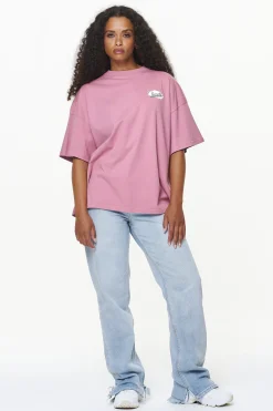 Pegador Tees|Savile Heavy Oversized Tee Vintage Washed Rust Pink