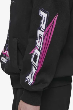 Pegador Hoodies|Zip Hoodies|Saxon Oversized Sweat Jacket Washed Black