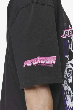 Pegador Tees|Saxon Oversized Tee Washed Black