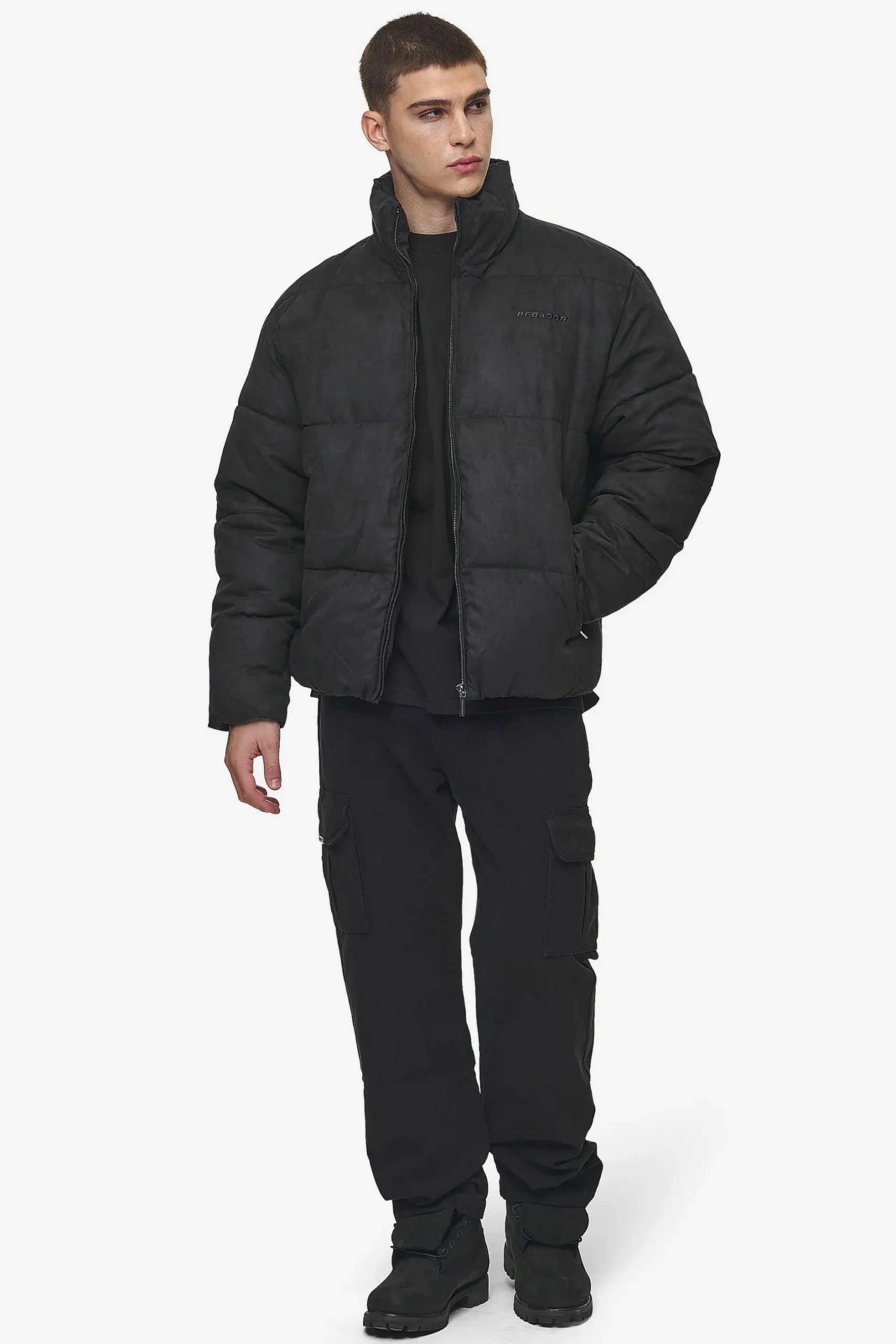 Pegador Jackets|Sidan Velour Puffer Jacket Black