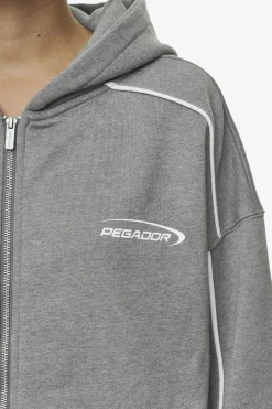 Pegador Hoodies|Zip Hoodies|Silvi Oversized Sweat Jacket Deep Grey Melange