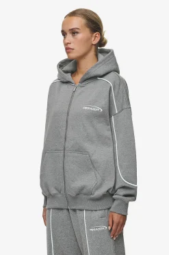 Pegador Hoodies|Zip Hoodies|Silvi Oversized Sweat Jacket Deep Grey Melange