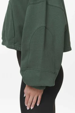 Pegador Hoodies|Skei Logo Oversized Cropped Hoodie Washed Sage Green