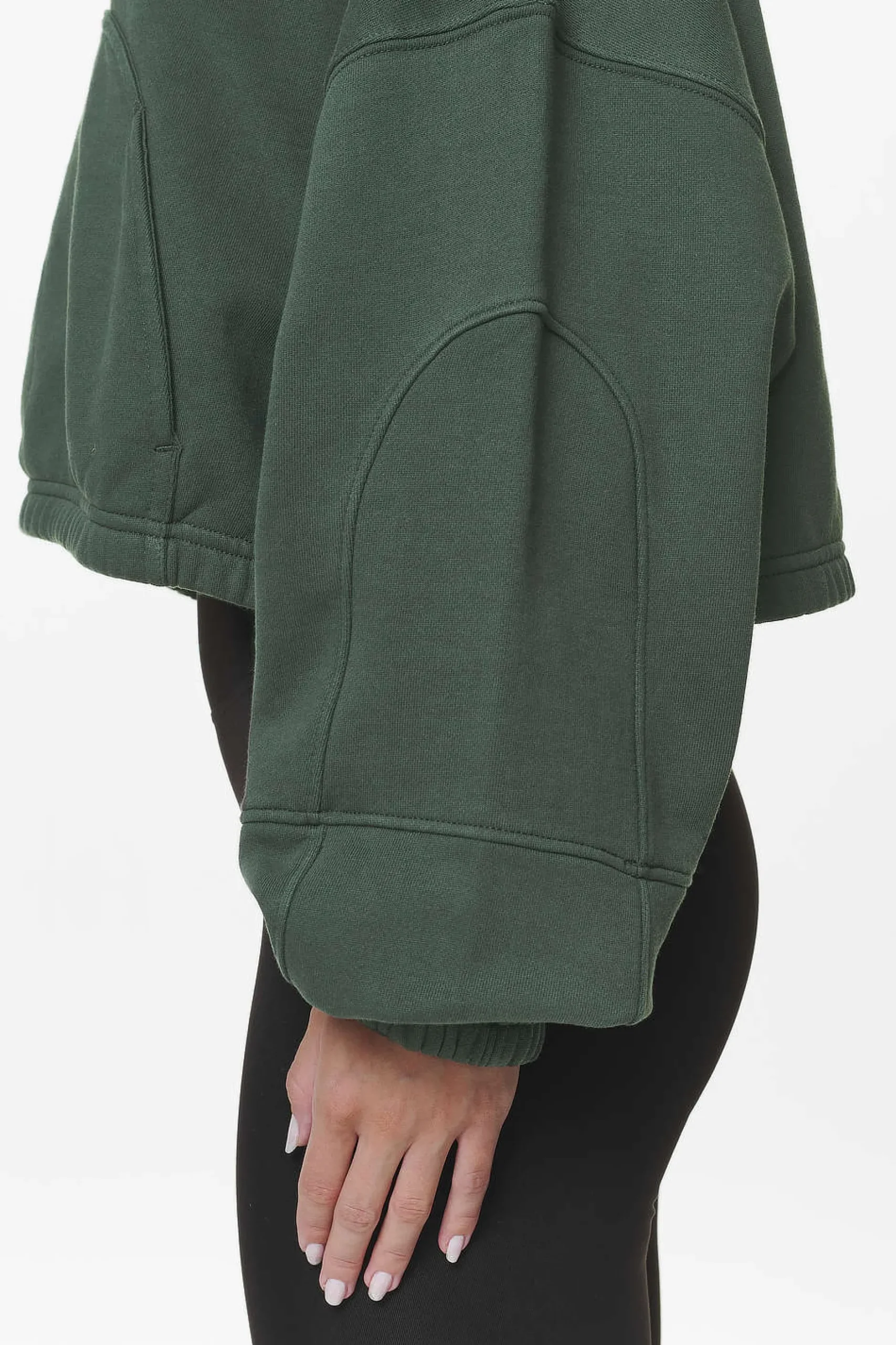 Pegador Hoodies|Skei Logo Oversized Cropped Hoodie Washed Sage Green