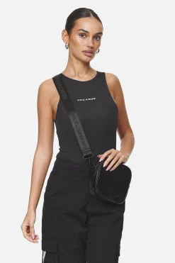 Pegador Bags|Bags|Skibo Logo Faux Leather Shoulder Strap Bag Black