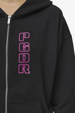 Pegador Hoodies|Zip Hoodies|Skyla Oversized Sweat Jacket Heavy Washed Black