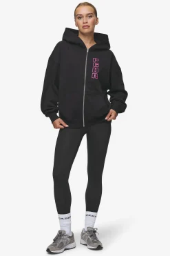 Pegador Hoodies|Zip Hoodies|Skyla Oversized Sweat Jacket Heavy Washed Black