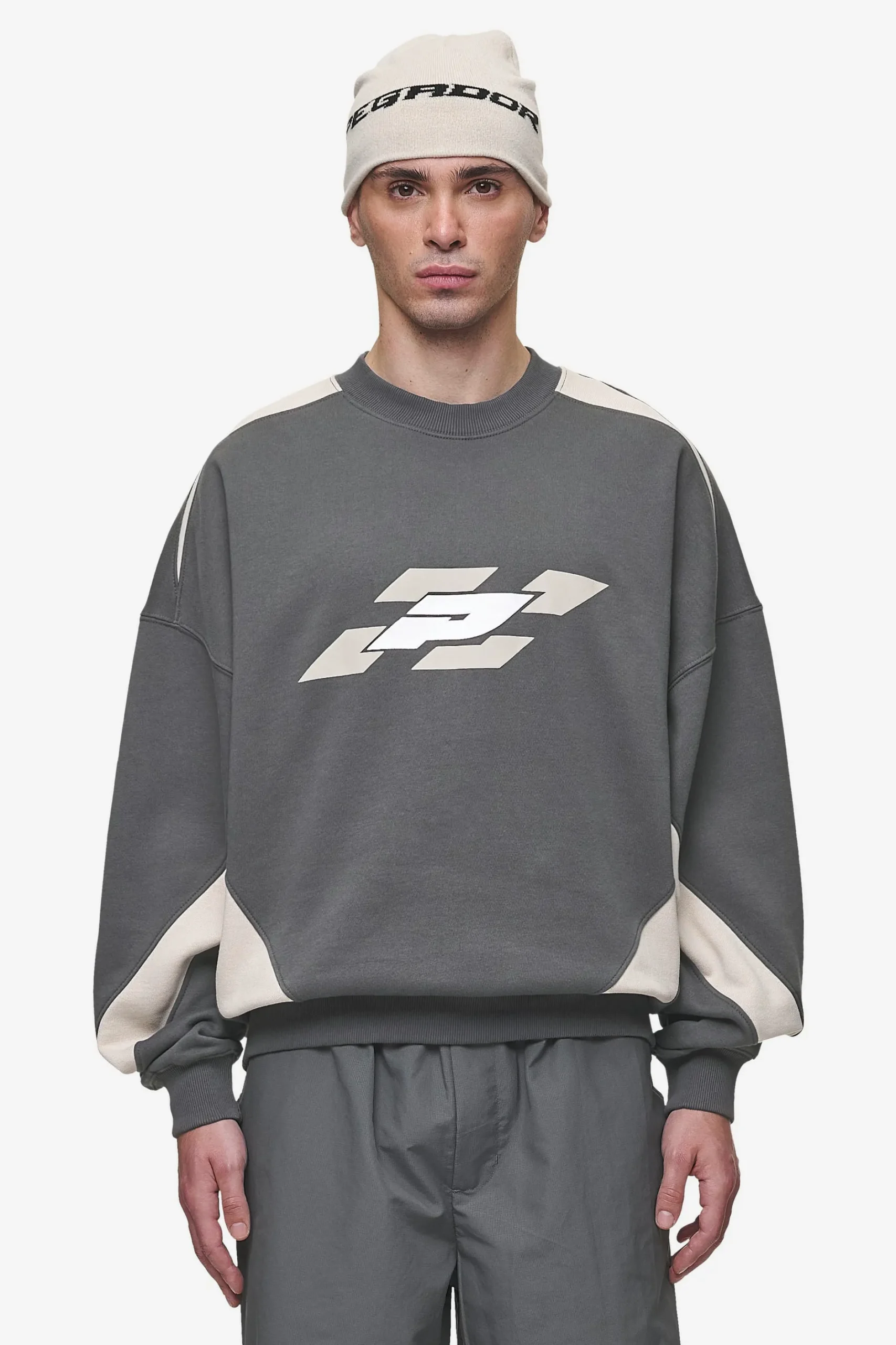 Pegador Sweaters|Slick Boxy Sweater Washed Anthracite