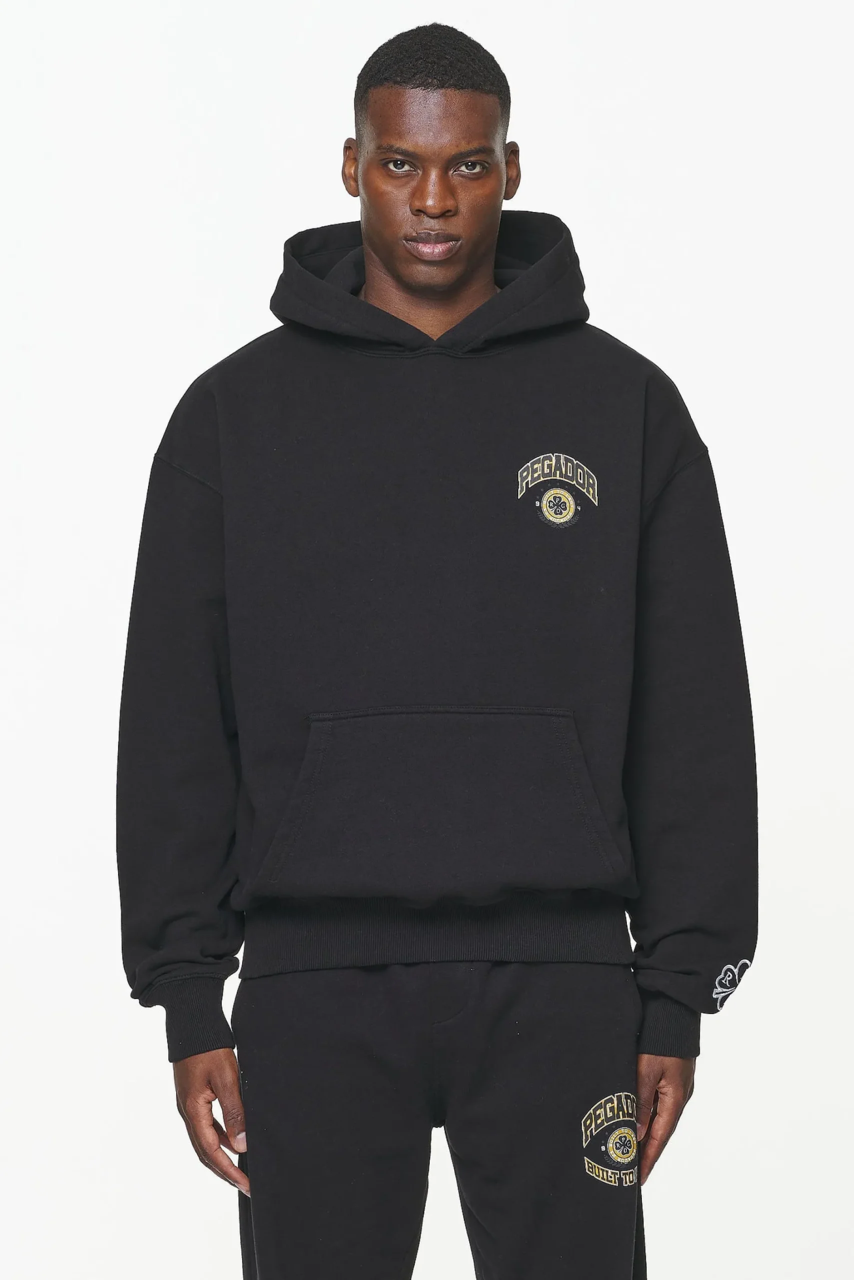 Pegador Hoodies|Smith Oversized Hoodie Vintage Washed Onyx Black