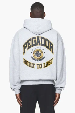 Pegador Hoodies|Zip Hoodies|Smith Oversized Sweat Jacket Grey Melange
