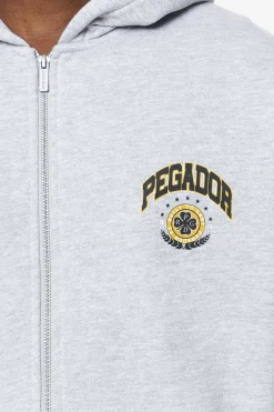 Pegador Hoodies|Zip Hoodies|Smith Oversized Sweat Jacket Grey Melange