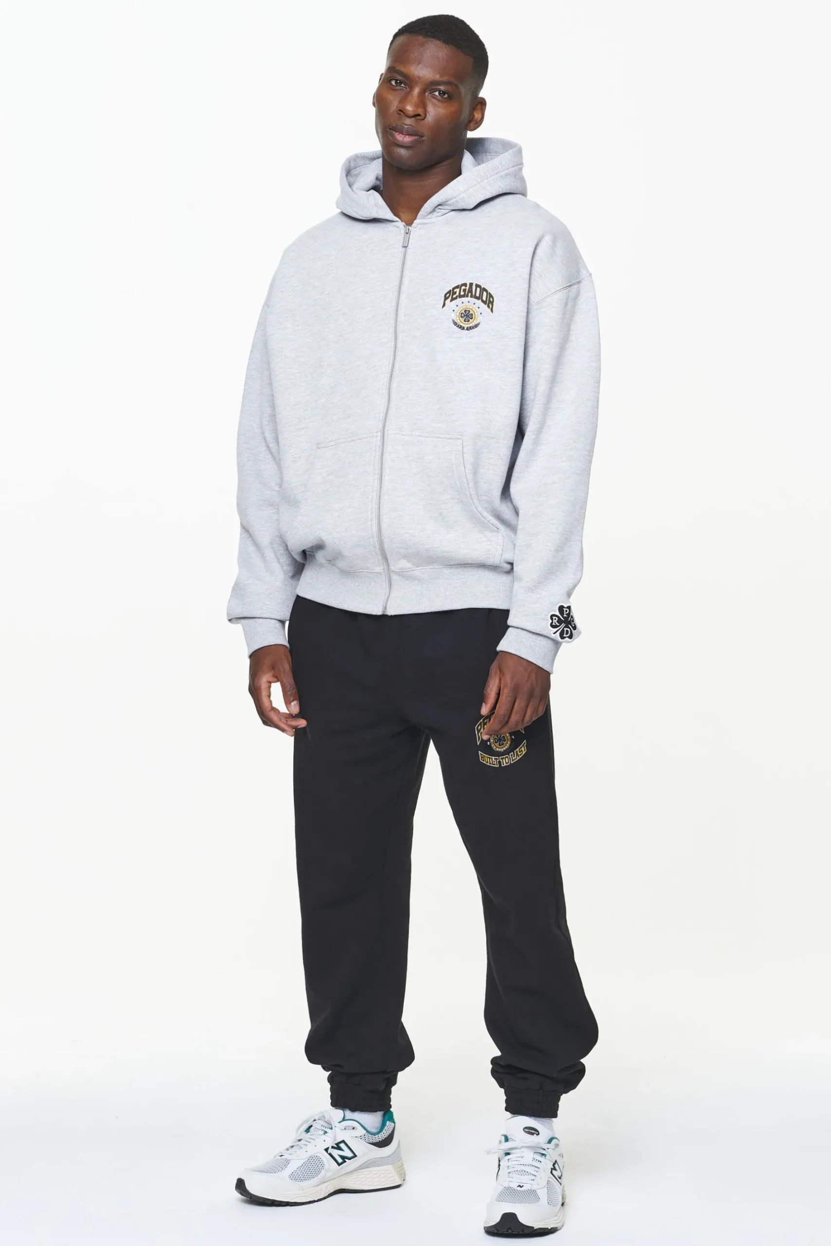 Pegador Hoodies|Zip Hoodies|Smith Oversized Sweat Jacket Grey Melange