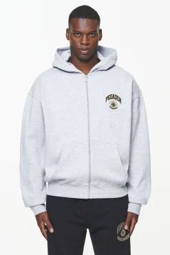 Pegador Hoodies|Zip Hoodies|Smith Oversized Sweat Jacket Grey Melange