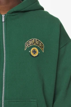 Pegador Hoodies|Zip Hoodies|Smith Oversized Sweat Jacket Vintage Washed British Green