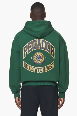 Pegador Hoodies|Zip Hoodies|Smith Oversized Sweat Jacket Vintage Washed British Green