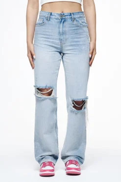 Pegador Jeans|Soliera Distressed Wide Jeans Light Blue