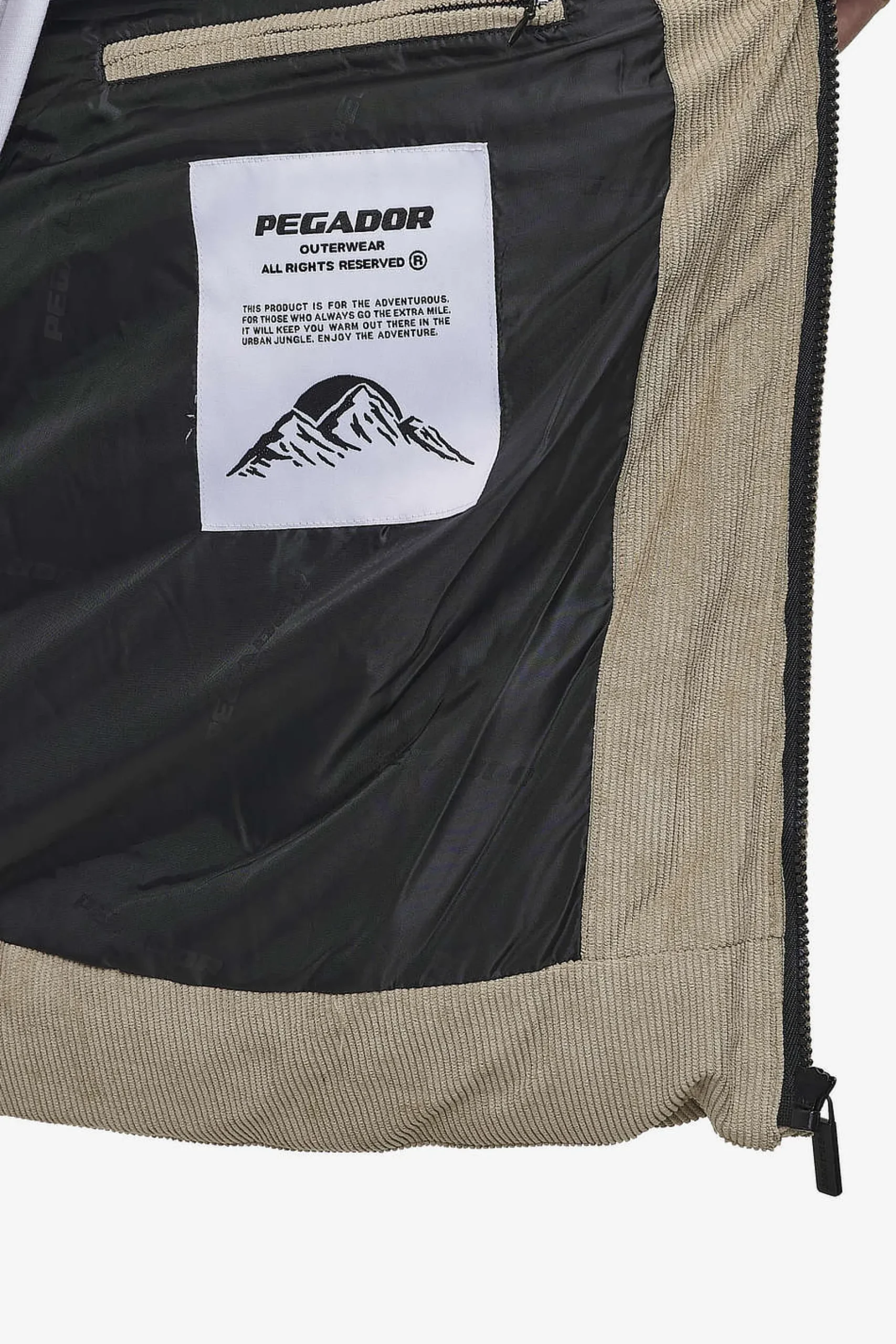 Pegador Jackets|Solin Cord Puffer Jacket Sand