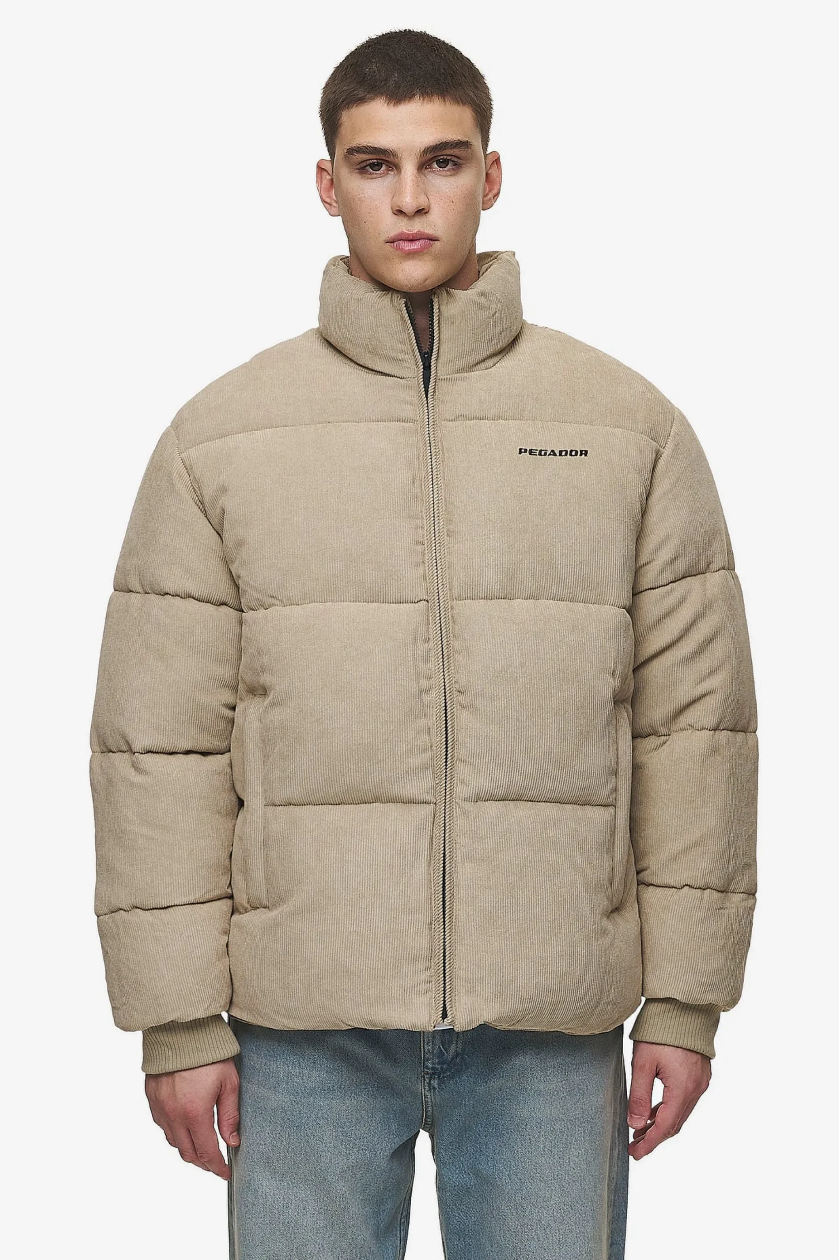 Pegador Jackets|Solin Cord Puffer Jacket Sand