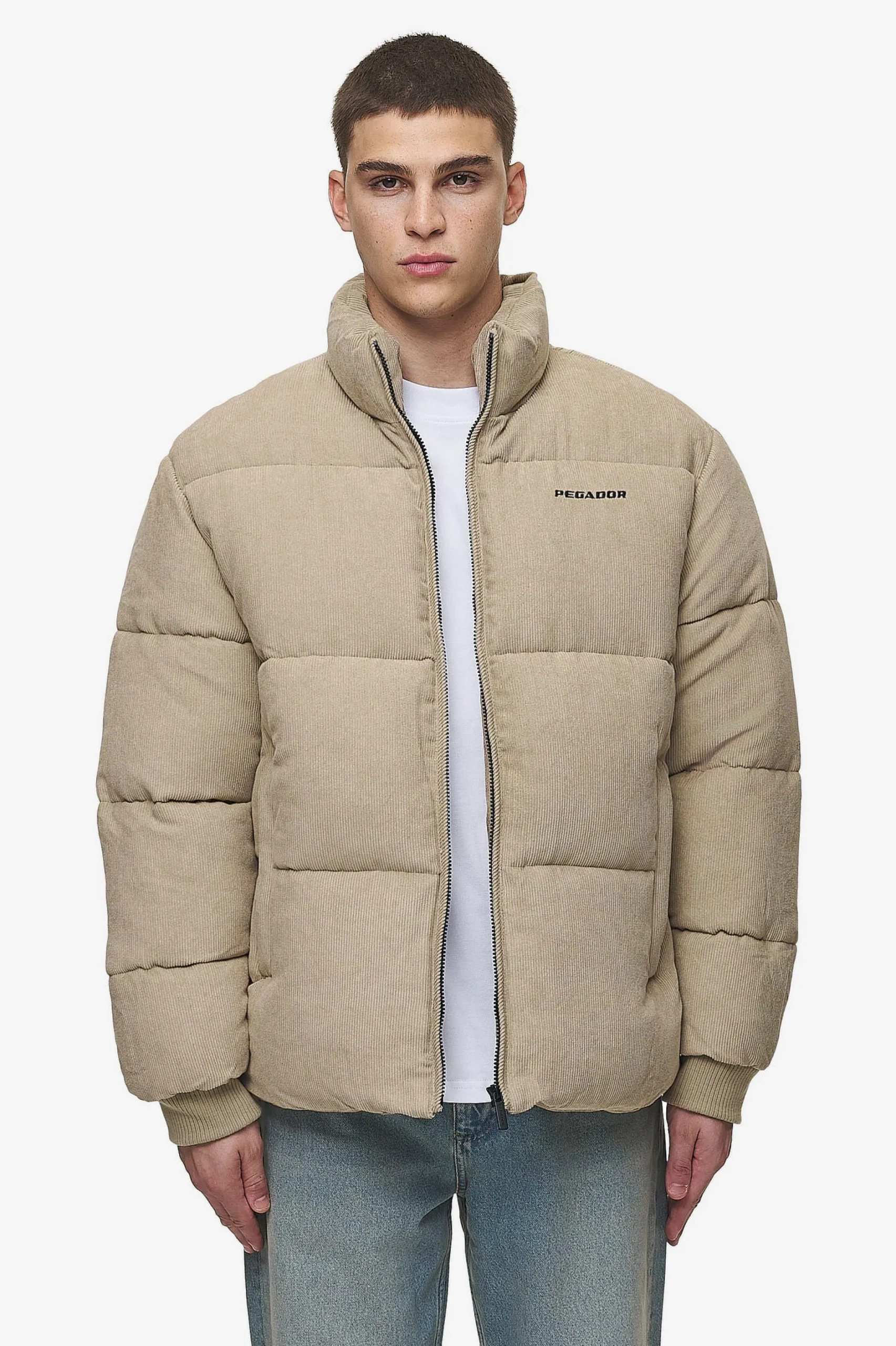 Pegador Jackets|Solin Cord Puffer Jacket Sand