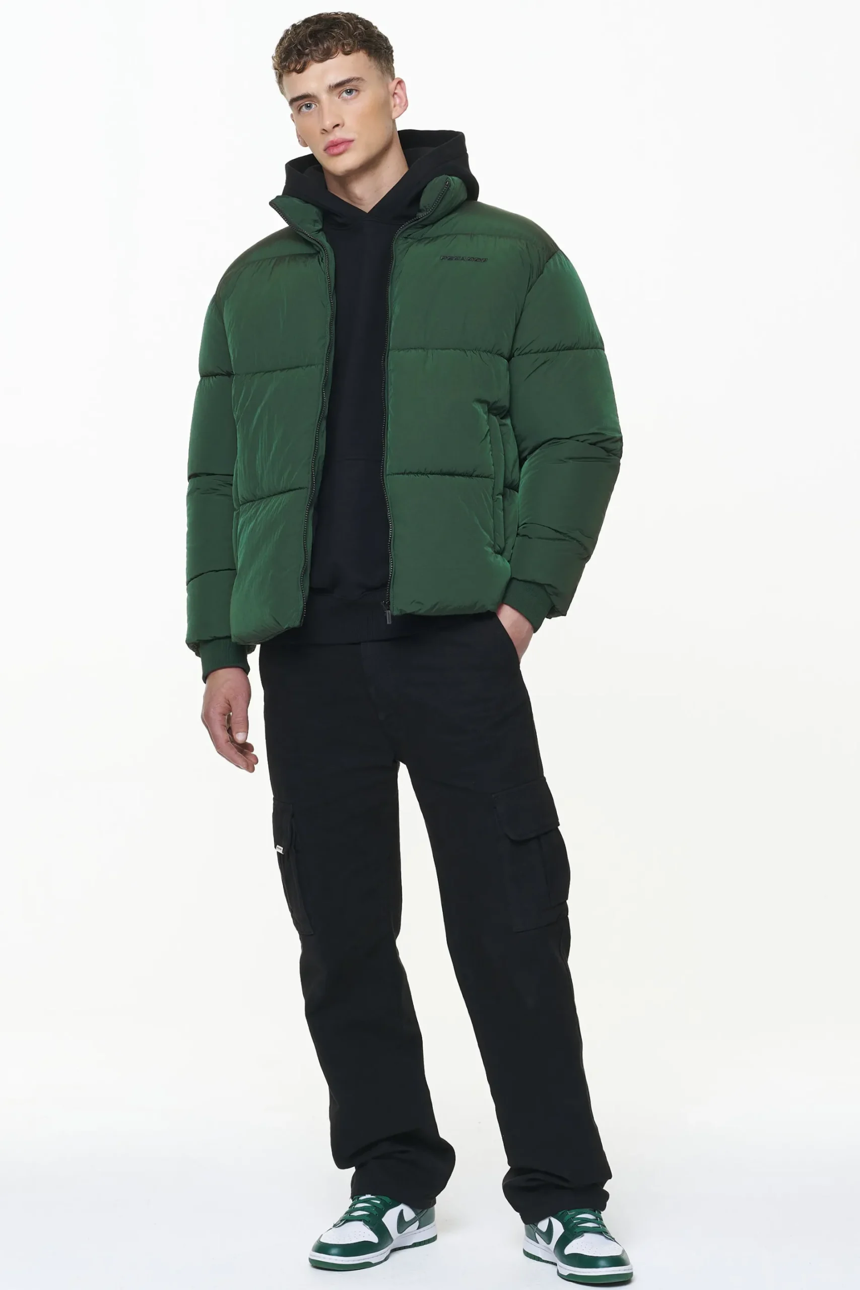 Pegador Jackets|Solin Crushed Puffer Jacket British Green