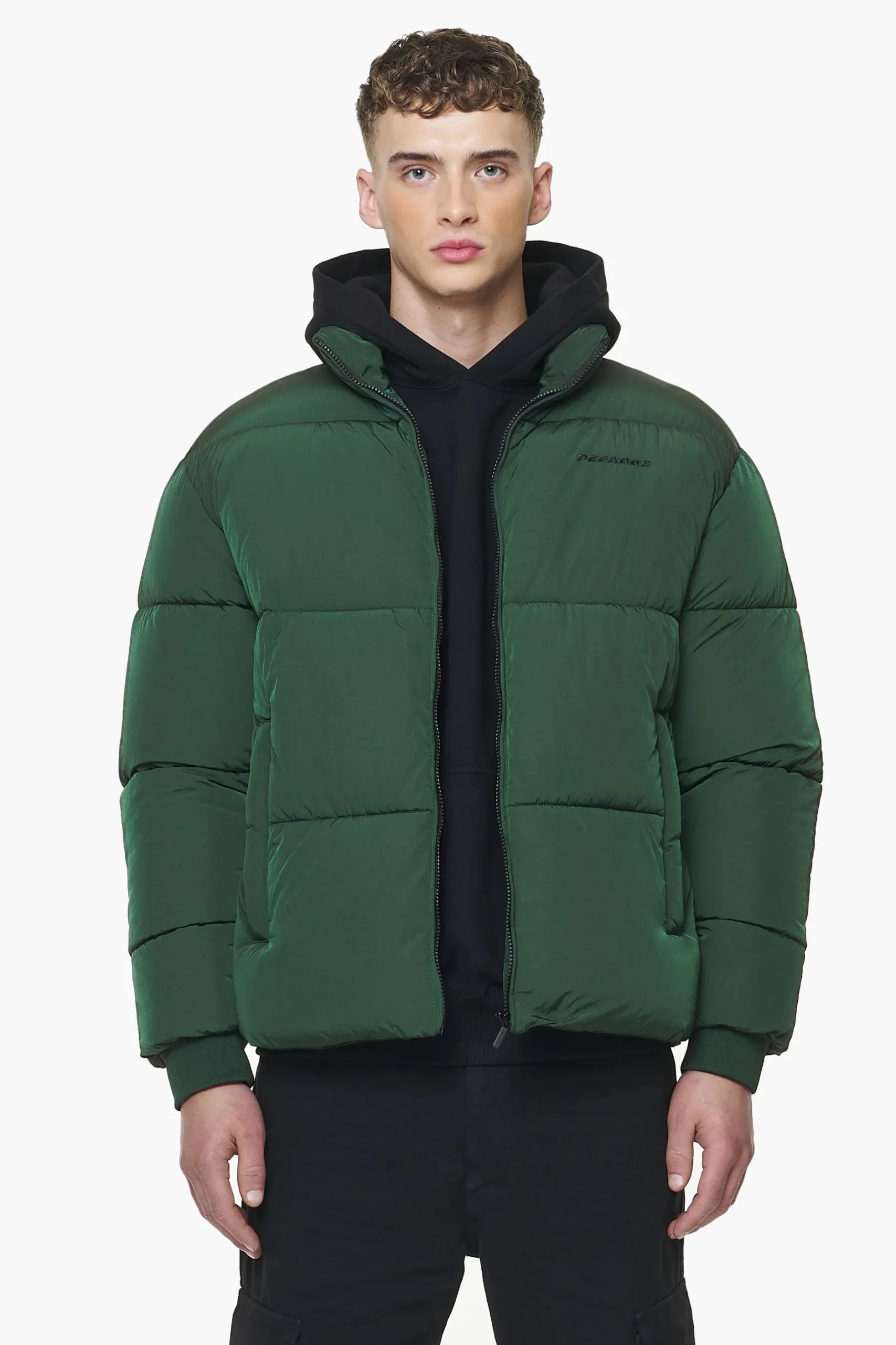 Pegador Jackets|Solin Crushed Puffer Jacket British Green