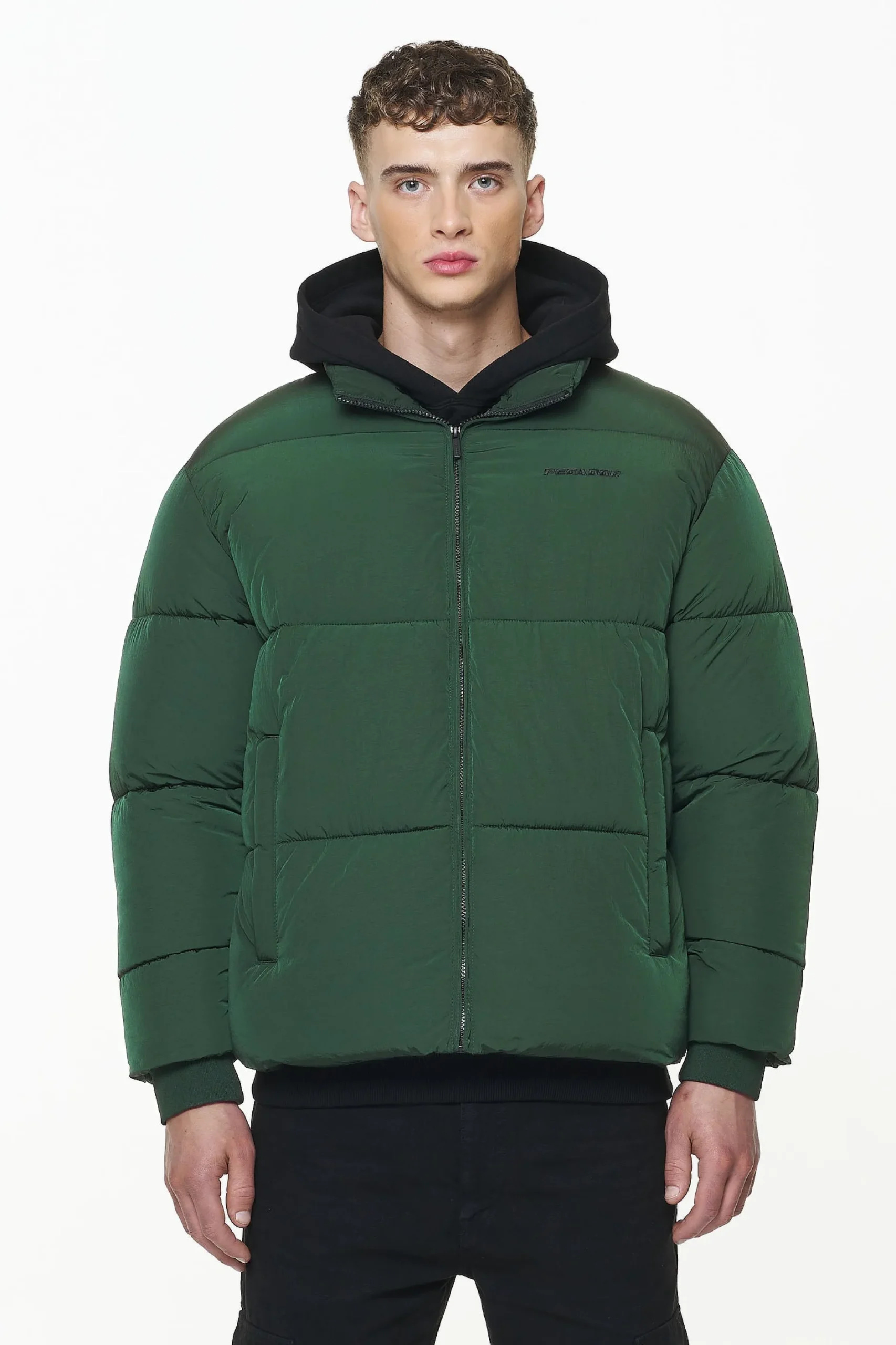 Pegador Jackets|Solin Crushed Puffer Jacket British Green