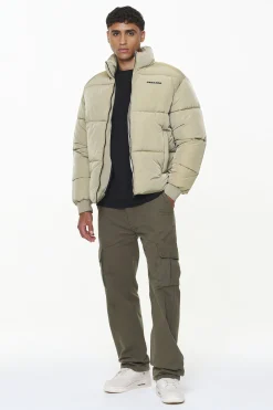 Pegador Jackets|Solin Crushed Puffer Jacket Mud Beige