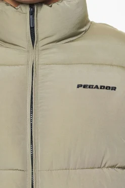 Pegador Jackets|Solin Crushed Puffer Jacket Mud Beige