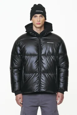 Pegador Jackets|Solin Glossy Puffer Jacket Black