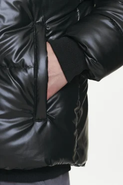 Pegador Jackets|Solin Glossy Puffer Jacket Black