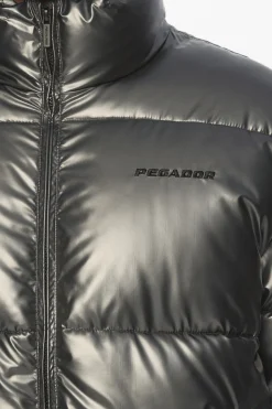 Pegador Jackets|Solin Glossy Puffer Jacket Dark Chrome