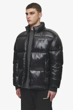 Pegador Jackets|Solin Light Glossy Puffer Jacket Black