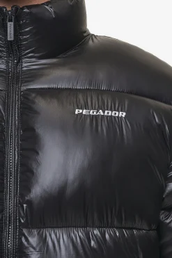 Pegador Jackets|Solin Light Glossy Puffer Jacket Black