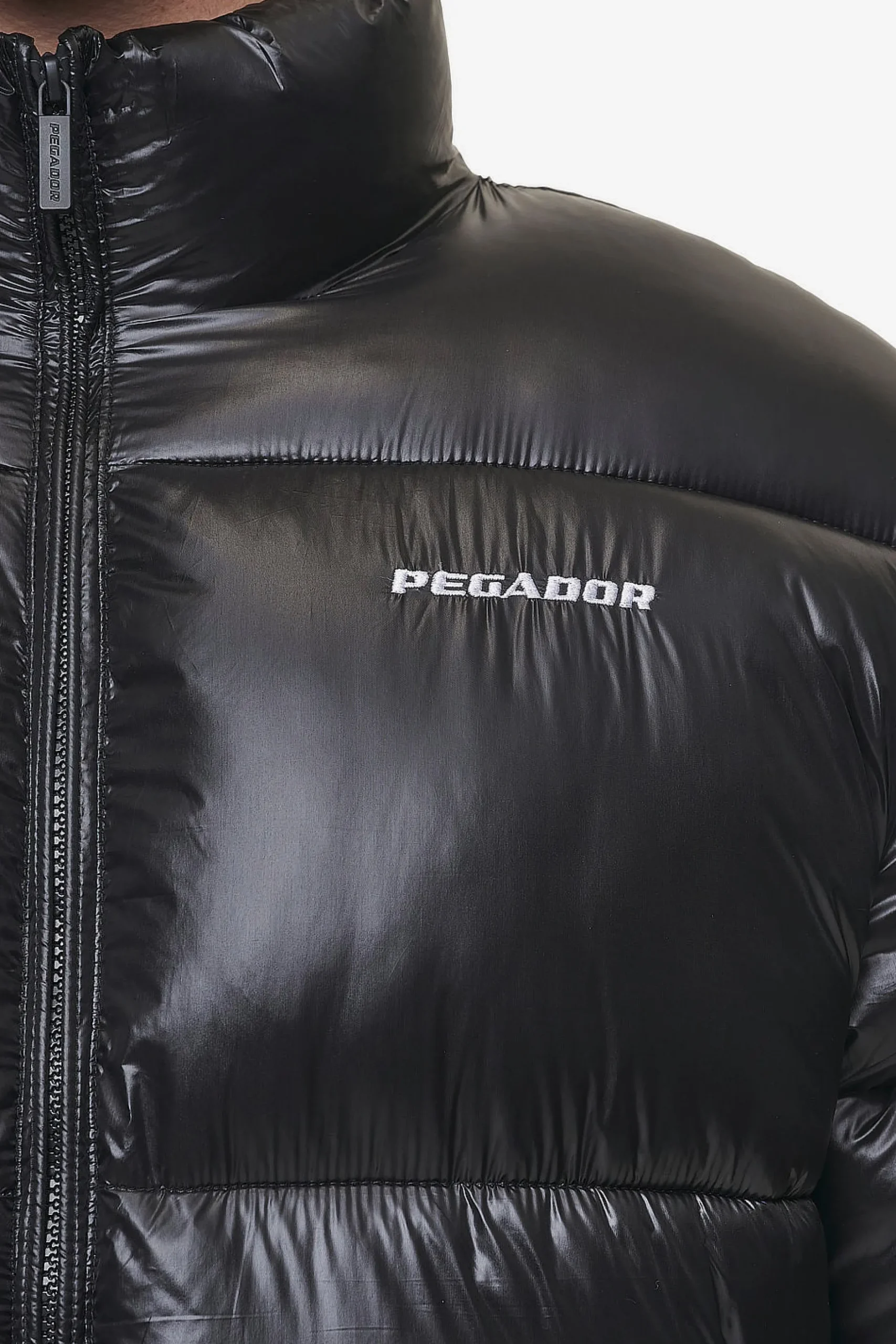Pegador Jackets|Solin Light Glossy Puffer Jacket Black