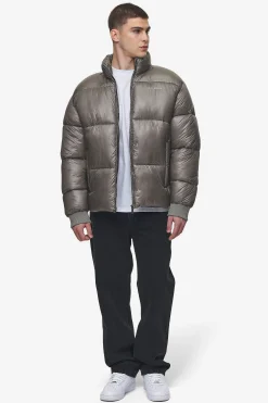 Pegador Jackets|Solin Light Glossy Puffer Jacket Rock Grey
