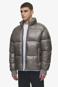 Pegador Jackets|Solin Light Glossy Puffer Jacket Rock Grey